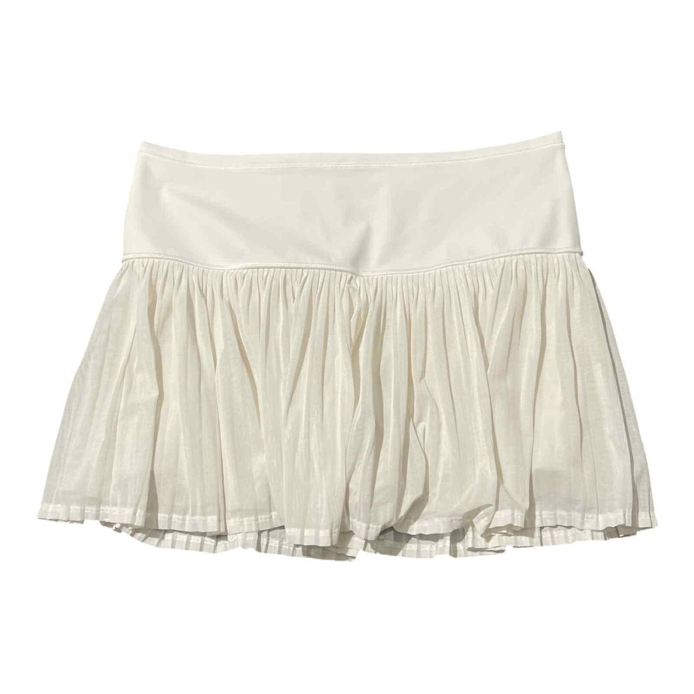 Athleta Skort Womens Large White A-Game Mesh 13.5 in Pleated‎ Tennis Golf Active